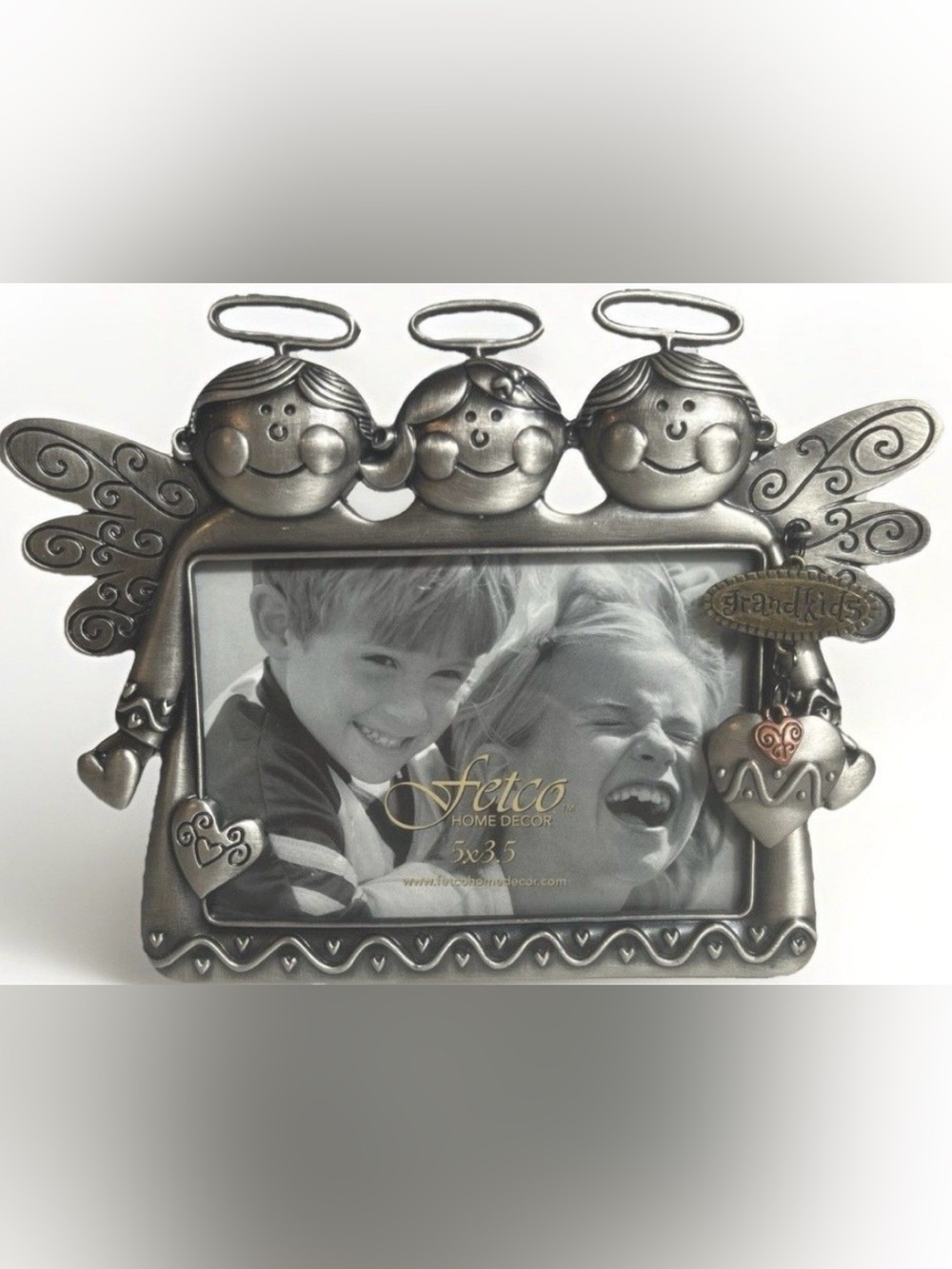 Fetco Grandkids Picture Frame Angels 5” x 3.5” Photo Keepsake Grandparent Gift